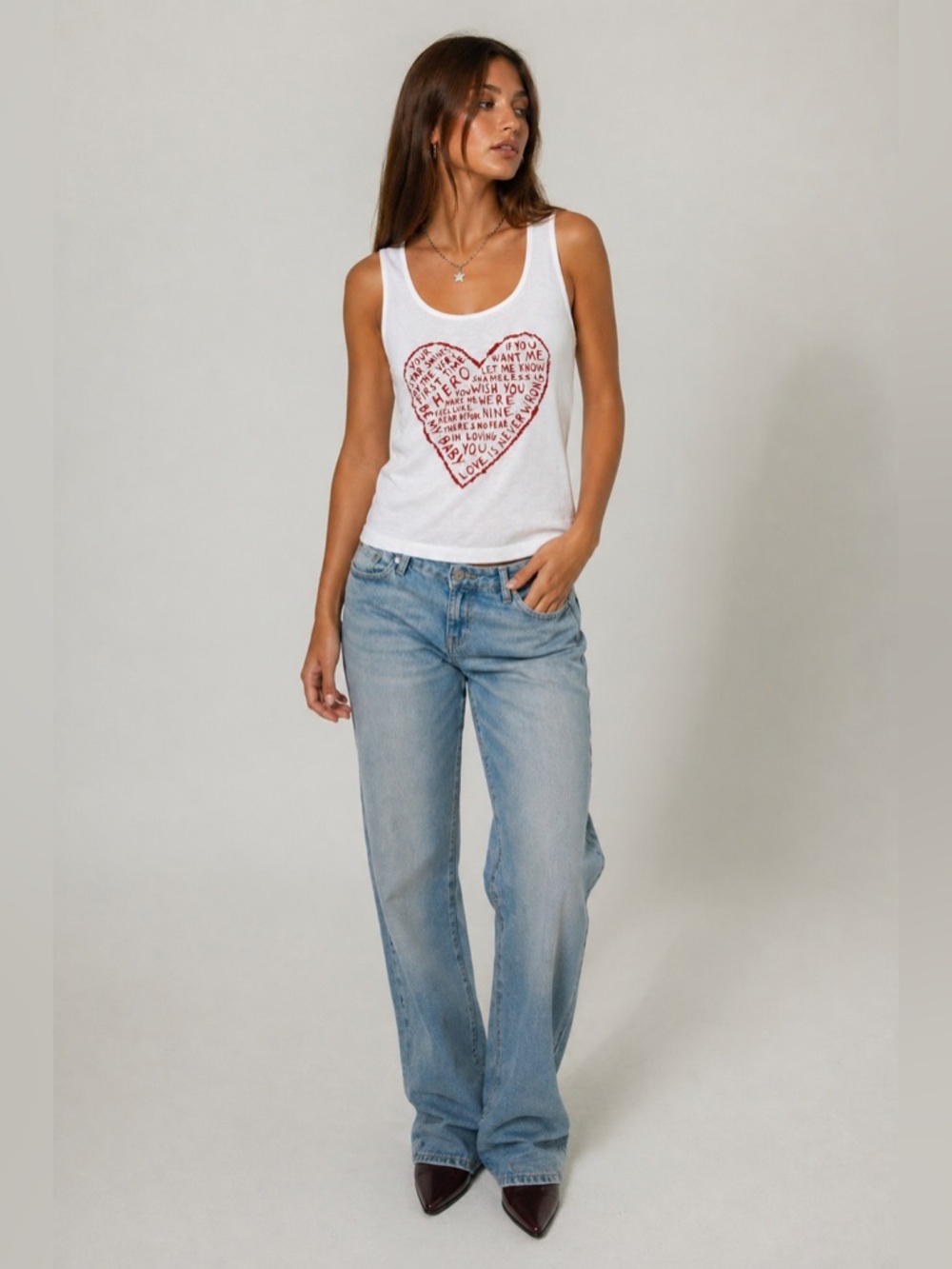 Dolce & Gabbana D&G Heart Graphic Tank Top White Italy Y2K Womens M L 52IT